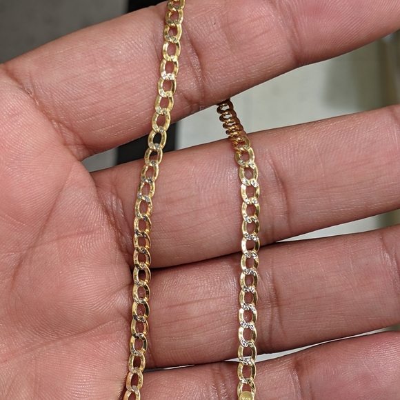 10kt Real Gold cuban Diamond Cut Bracelet